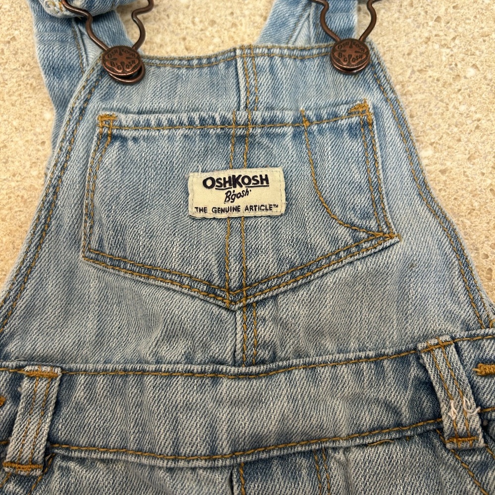 Oshkosh B'Gosh Baby Light Wash Denim‎ Overalls Size 9 Months - Picture 3 of 5